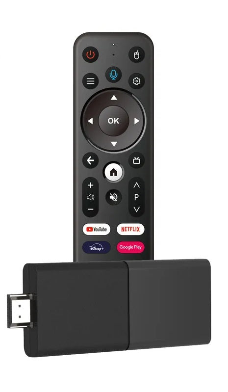 סטרימר ANDROID TV STICK 4K גירסה 10 + שלט חכם כולל מגוון תוכנות ונגני מדיה