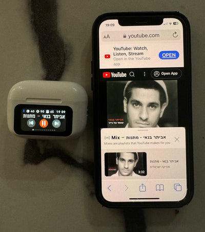 אוזניות Bluetooth Pro Master אלחוטיות סטריאו TWS עם מיקרופון מובנה ממשק בעברית מלאה  וערכת הטענה חכמה