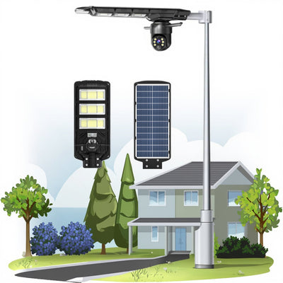 מצלמת אבטחה אלחוטית סולארית LED EYE  G4 IP 1080 ממונעת 360 לתנאי חוץ קשים בתאורת לד לבית לעסק או לרחוב ללא צורך בחיבור לחשמל